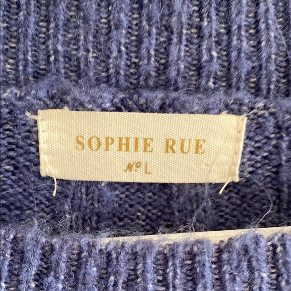 Sophie Rue Blue Crew Neck Sweater with Ribbed Knit - Picture 2 of 6